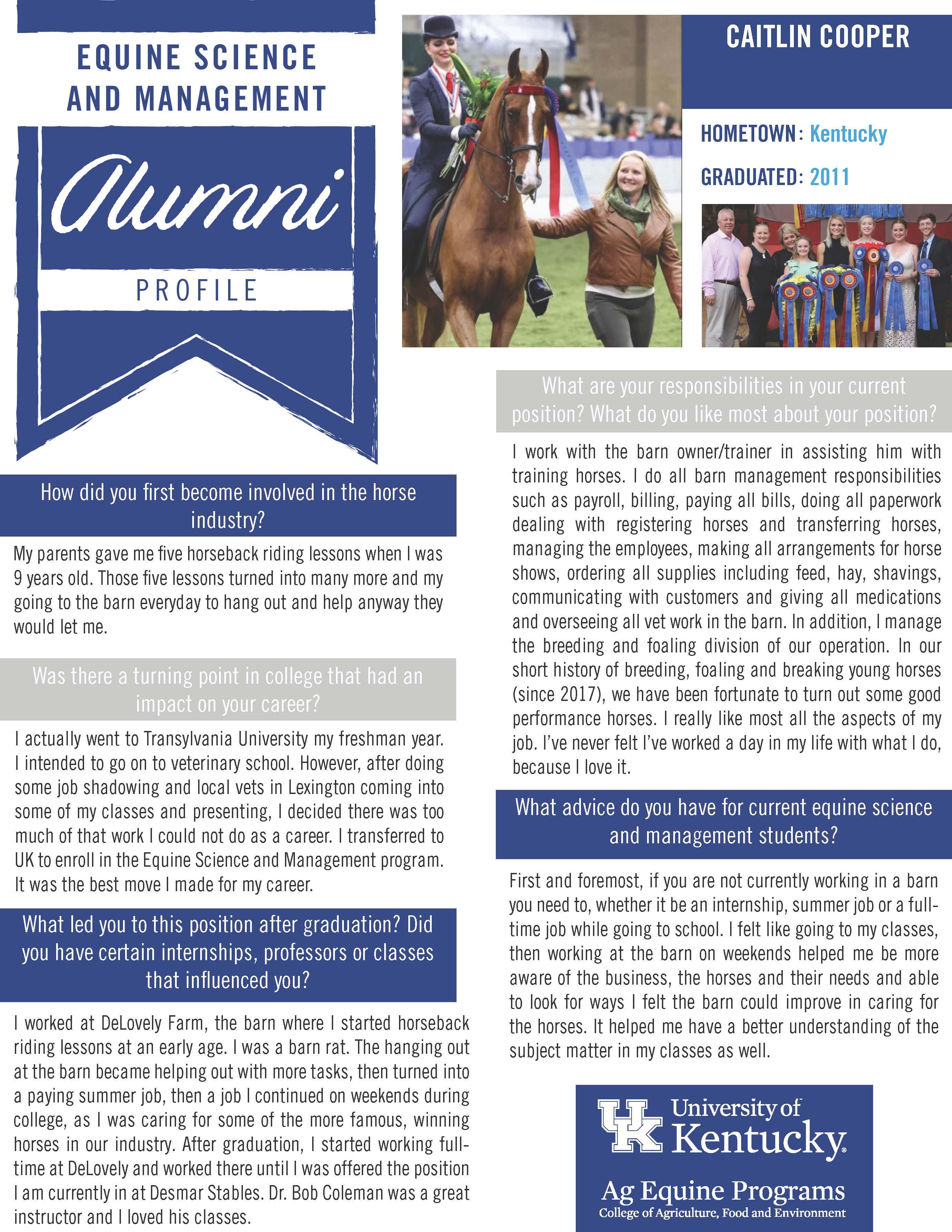 Alumni Profile for Caitlin Cooper (class of 2011)