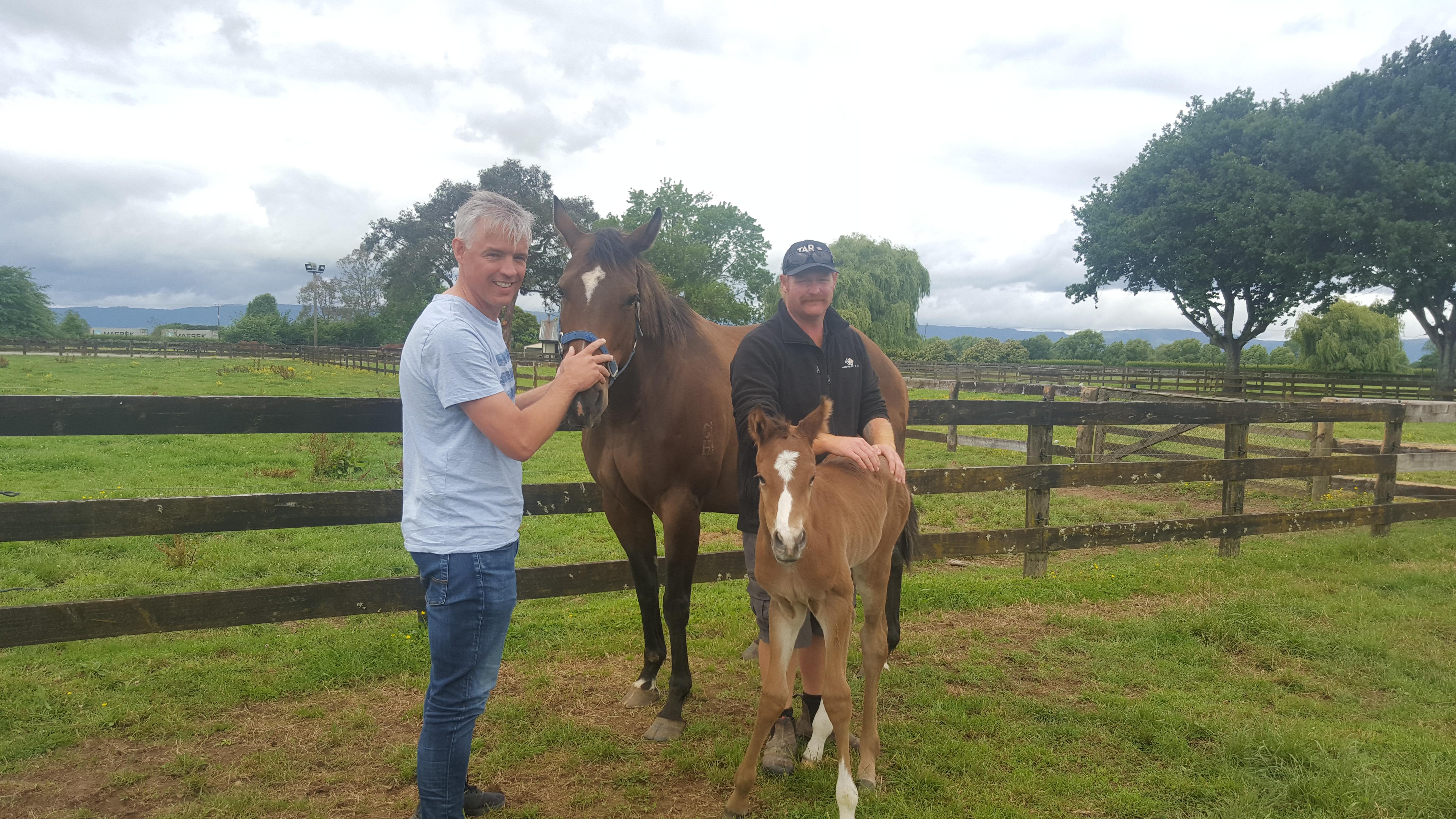 Callum Jones, Farm Manager at Westbury Stud in New Zealand, right, and Dr. Martin Nielsen