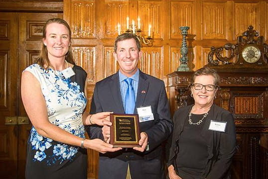 Jill Stowe and Nancy Cox present Matt Koch with the Friend of UK Ag Equine Programs award